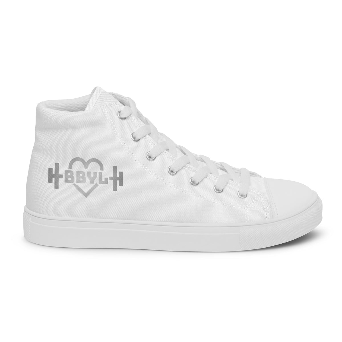 Silver Logo Men’s high top canvas shoes