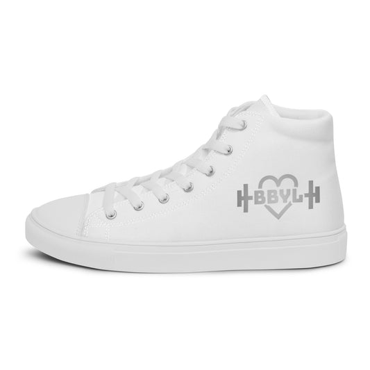 Silver Logo Men’s high top canvas shoes